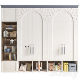 Trueliving 5 Door Sliding Kids Designer wardrobes Laminated Finish & PU Finish 8Ft *2Ft *9Ft -2438.4MM X 609MM X 2743.2MM)